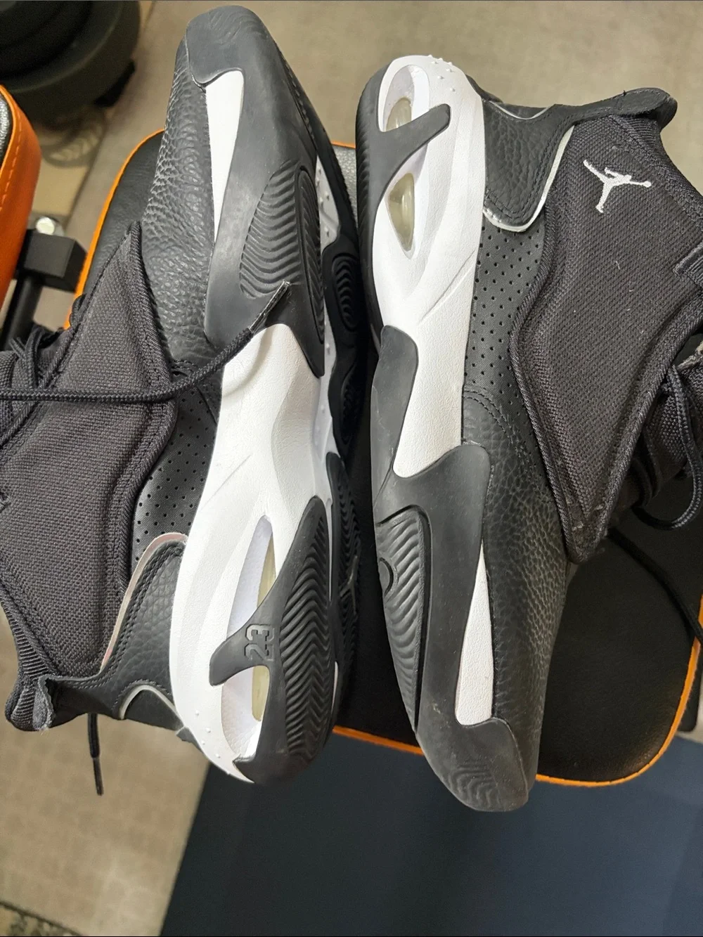Jordan Black and White High-Top Sneakers